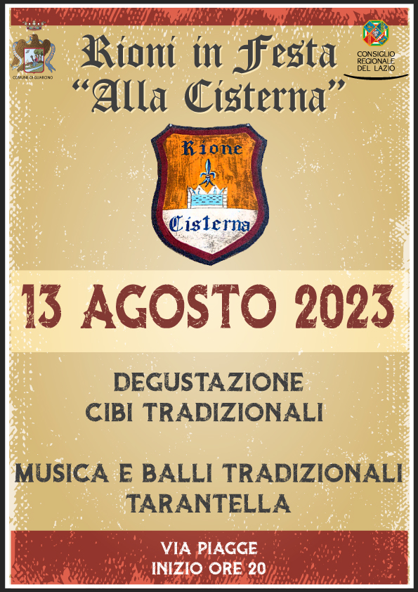 Rioni in Festa “alla Cisterna” – domenica 13 agosto