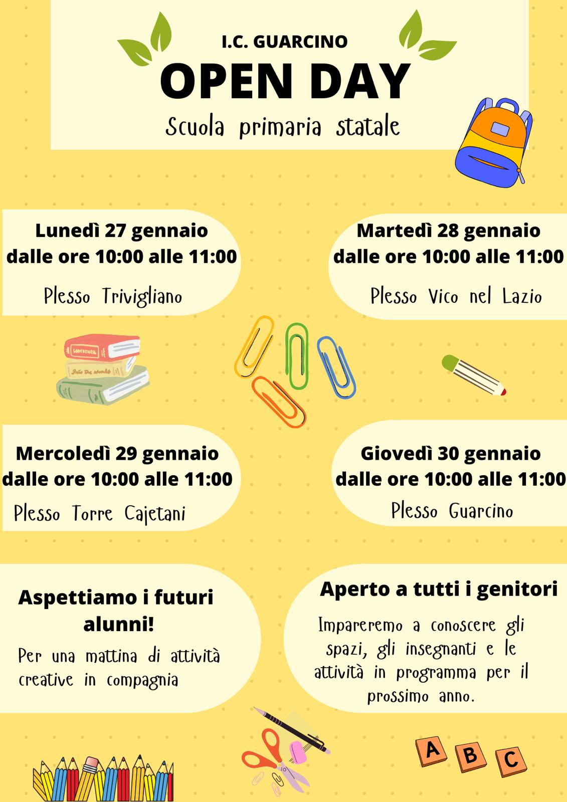 Open Day Istituto Comprensivo di Guarcino 