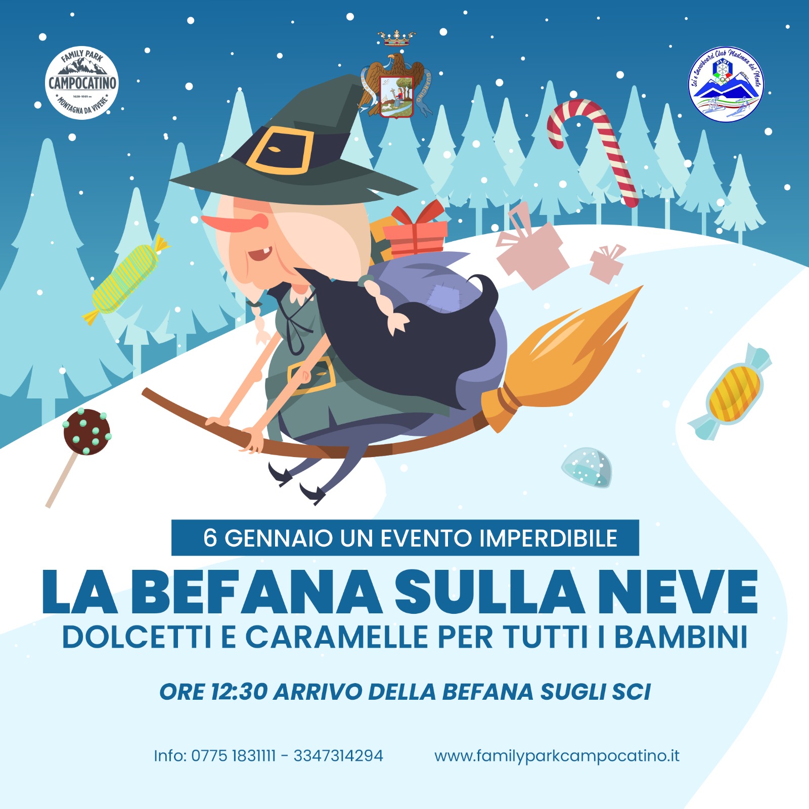 La befana sulla neve